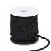 PH PandaHall 3 Braided Cord Trim, 5mm Decorative Twine Cord Rope Shiny Viscose Cording String for Home Decoration Embellish Costumes Drawstrings Graduation Honor Cord(59 ft, Black) 5mm Black