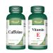 VORST Caffeine 180mg 120 Vegan Capsules and Vitamin E 90 Vegan Capsules (Combo Bundle 2 Bottles)