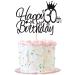 Arthsdite 30th Happy Birthday Cake Topper Adult 30 Food Picks for Celebrating Thirty Years Old Birthday Anniversary Party Decorations Supply- Black Glitter Black 30