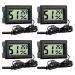 GUDOQI Digital Thermometer Hygrometer 4 pieces Mini digital temperature meter Moisture meter with probe for reptiles incubator aquarium greenhouse cars at home office model B