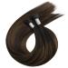 Moresoo 50 cm Real Hair Bonding Extensions - Darkest Brown & Light Brown I-Tip - 40g 50 Strands Remy Keratin Extensions - Buy Online on GoSupps.com