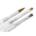 Premium Design Gel Acrylic Brush Set Nail Design Fine Hair Brush Set - Pack of 3