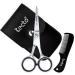 Tecto 4.5" Beard Moustache Scissors with Comb & Pouch Stainless Steel Eyebrow Scissors Ear & Nose Small Hair Scissors Multi Functions Facial Small Hair and Beard Grooming kit for Men Gift Set