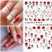 6 Sheets Flower Nail Art Stickers - 3D Blue Pink Red Rose Decals for Spring & Summer Nail Designs - Buy Online on GoSupps.com