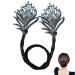 Rhinestone Flower Hair Clip Whale Tail Rhinestone Flower Hair Clip For Women Lazy Hair Curler Deft Bun Maker Elegant Lazy Hair Curler Bun Clips Ocean Blue Feather Hairpin (Size : Feather)