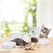 Cat Food and Treats Containers Set with Scoop for Cats - Vintage White Powder-Coated Carbon Steel - Tight Fitting Lids - Storage Canister Tins - Buy Online on GoSupps.com