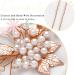 Heread Pearl Bride Wedding Hair Pins - Pack of 3 Leaf Bridal Head Piece Flower Hair Accessories - Rose Gold for Women and Girls - Buy Online on GoSupps.com