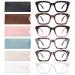 miyya 6 Pack Fashion Reading Glasses for Women, Blue Light Blocking /Anti UV Readers Oversized Square with Spring Hinge (6 pack Mix, 2.0) M1 6 Pack Mix 2.0 x