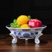 Fruit Basket Fruit Bowl Chinese Style Round Ceramic Fruit Plate Retro Porcelain Fruit Dish Candy Bowl Decorative Kitchen Organizers and Storage (Color : A Size : 21 * 21 * 8.5cm) - Buy Online on GoSupps.com