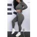 YOFIT Women's Seamless High Waist Yoga Leggings & Crop Top Set - Grey - Buy Online on GoSupps.com