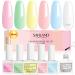 Saviland 5 in 1 Builder Nail Gel Set - 6 Colors Clear Pink Jelly Translucent Builder Gels for Nails Builder Gels in a Bottle Nail Strengthener Gel Overlay For Nails Extension Nail Art Gifts for Women 02-Colorful Jelly Translucent