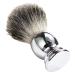 Longsea premium shaving brush pure roof hair rasis brush with luxurious metal handle for shaving foam foam or soap do not promise bristle loss and gift for men (silver)