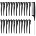 24pcs Hair Sectioning Clips with Styling Comb 3.5 Inches Duckbill Hair Clips Metal Crocodile Hairdressing Curl Clips Black