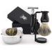 Haryali London black 5 -part shaving set - double edge of razor plane - great roof hair shaving brush - shaving soap - shaving soap - shaving bowl