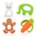 Package of 4 Baby teethers - Silicone Pacifier Teether Toys for Babies 0-6 and 6-12 Months Pain Relief Infants and Toddlers WANABUY
