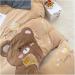 Cute Cartoon Bear Panda Applique Embroidery Velvet Fleece Bedding Set Singl Double Queen King Duvet Cover Bed Sheet Pillowcases Bedding Set (C 4pcs) - Buy Online on GoSupps.com