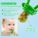 HAOBAOBEI Baby Food Feeder/Fruit Pacifier Teether (2 Pack) with 3 Silicone Pouches - Blue & Green - Buy Online on GoSupps.com