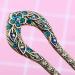 Frcolor Vintage Hair Stick - Crystal Rhinestone Double Prong Hairpin for Elegant Chignons (Blue) | International Shipping Available - Buy Online on GoSupps.com