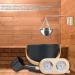 HEYJUDY Sauna Bucket and Ladle Kit Sauna Accessories Supplies 7L Luxury Finnish Sauna Aluminum Bucket Kit Practical Complete Sauna Accessory Hourglass Thermometer/Hygrometer Kit - Buy Online on GoSupps.com