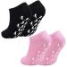Moisturizing Gel Socks Moisturizing Socks with Spa Gel for Moisturizing Vitamin and Essential Oils Infused Gel Socks for Women Repair Dry Cracked Skins Softens Feet (2 Pairs Black+Pink)
