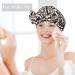 2-Pack Waterproof Reusable Shower Caps for Women - Palm Leaf and Leopard Design - Elastic Hem Turban Shower Caps for Long, Short, and Curly Hair - Ideal for Women and Girls - Buy Online on GoSupps.com