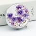 Round Purple Flowers Print Pill Box | 3 Compartment Portable Medicine Organizer | Decorative Metal Pill Case for Travel - Buy Online on GoSupps.com