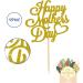 12 Pcs Mothers Day Cupcake Toppers Gittler Happy Mothers Day Cake Toppers Gold Cake Toppers with Love Heart for Best Mom Mothers Day Decorations - Buy Online on GoSupps.com