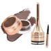 LXZJJM Waterproof 2-in-1 Deluxe Brow Pomade & Eyeliner Gel - Long-lasting Natural Brow Definition Eyebrow & Eyeliner Makeup Set Net content 6.4g/0.23 oz. (02#Brown)