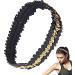 Hairband Elastic Stretch | Hair Bands Fashion | Sequin Headband Elastic | Women's Headbands - Stylish for Teens Girls and Women - Hair Accessories for Volleyball Basketball and Sports Teams Black Gold - Buy Online on GoSupps.com