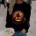 Halloween Costumes Printed Fashionable Casual Long Sleeved Zipper Round Neck Hoodies Sweater Tops Zip Us Black Large - Buy Online on GoSupps.com