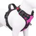 Phoepet anti-educational dog harness reflective adjustable with training handle name ID card 2 metal linen hooks 3 snap buckles easy tightening and losing weight XS rose rose XS