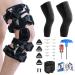 OA Unloader Knee Brace with Sleeves and Anti-Strap for Osteoarthritis Load Rheumatoid Arthritis Bone on Bone Offloader Cartilage Repair Degeneration Lateral knee Brace Lattice Black R Lattice Black-R