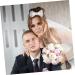 Angoily Mesh Pearl Headdress Girl Bows Bridal Wedding Decor Bachelorette Party Decoration Bow Veil Flower Hair Barrettes Hair Bows for Women Hairpin White Modeling Miss - Buy Online on GoSupps.com