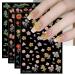 JMEOWIO 3D Embossed Flower Nail Art Stickers Decals Self-Adhesive 5D Colorful Floral Spring Summer Nail Supplies Nail Art Design Decoration Accessories 4 Sheets
