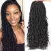 Leeven 24 Inch Goddess New Faux Locs Crochet Hair 6 Packs Long Soft Locs Crochet Braids Hair With Curly Ends Natural Black Synthetic Bohemian Locs Braiding Hair for Women 21 Strands/Pack 1B# 24 Inch (Pack of 6) 1B#