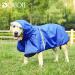 Docio Waterproof Dog Raincoat with Hood & Reflective Strip - 5XL Blue Jacket for Medium to Large Dogs - Buy Online on GoSupps.com