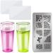 Nail Art Stamper Nail Template Kit French Nail Stamp Scraper Stainless Nail Pattern Plates Manicure Tools Nail Polish Stamp Tools for Nail Art Decoration