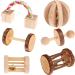 CCCYMM 6 Pcs Pet Natural Wooden Chew Toys Dumbells Exercise Bell Molar Toy for Parrot Rabbit Chinchilla Guinea Pig Hamster Small Animals - Buy Online on GoSupps.com