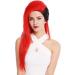 WIG ME UP DL104-113-1B Long Black Red Wig for Women & Men | Cosplay Punk Emo Style - Buy Online on GoSupps.com