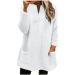 AMhomely Ladies Womens Soft Teddy Fleece Hooded Jumper Plus Size Double Fleece Casual Hoodies With Pocket V Neck Soft Fleece Hooded Sweatshirts Plain Pullover Tops Winter Lightweight Lounge Tops 02 White XXL