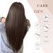 Feshfen Clip In Hair Extensions - 4PCs Synthetic Smooth Long Extensions for Women - Black Brown 50cm - Buy Online on GoSupps.com