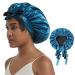 Hat Hut Satin Bonnet Silk Bonnet for Sleeping Cap for Curly Hair Bonnet for Women Double Layer Reversible Bonnet with Tie Band One Size Blue