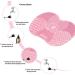 Makeup Brush Cleaner Mat Make Up Cleaning Pad Cosmetic Cleaning Pad Scrubber Board Tool with Suction Cups Pink normal - Buy Online on GoSupps.com
