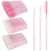 300pcs Eyelash Extension Supplies Kit 100 Disposable Mascara Wands 100 Lip Brushes 100 Disposable Eyeliner Brushes(Crystal Pink) 100 eyelash brush+100 lip brush+100 eyeliner brush