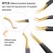 5-Piece Eyelash Extension Tweezers Set for Professional Lashes - Curved Tip Precision Tweezers for Volume Fans, Black Gold - Buy Online on GoSupps.com