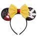 Mouse Ears Bow Headbands Shiny Bows Glitter Party Decoration Cosplay Costume for Kids Girls Women Princess Party Decorations Cosplay (Black+Yellow) 2
