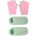 Qukaim Hydrating Gel Gloves Socks Hydrating Green Moisturizing Gel Socks & Pink Gel Gloves Set for Touch Screen Reusable Softening Repair of Dry Skin Care for Hands and Feet - Buy Online on GoSupps.com