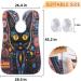 Black Cat Beard Bib Apron - Ultimate Beard Hair Catcher for Men | Perfect Gifts for Dad Husband - Father's Day Anniversary Christmas - Buy Online on GoSupps.com
