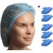 100 Pcs-21 Bouffant Disposable Hair Net Caps Bundle with Gloves - Blue (21 Inch) | For Microblading, Tanning, Food Service, Sleeping - Buy Online on GoSupps.com