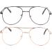 Metal Aviator Glasses Set for Reading - Gold & Gunmetal | 1.75x Magnification - International Shipping Available - Buy Online on GoSupps.com